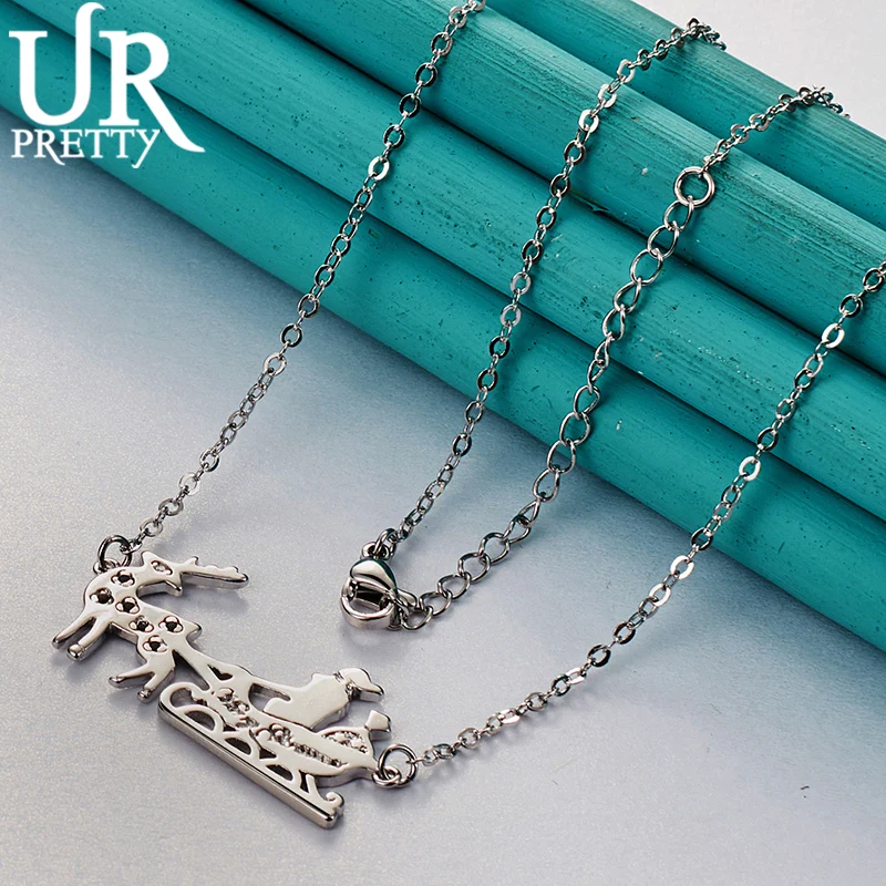 URPRETTY 925 Sterling Silver Senior Elk And Santa Claus Pendant Necklace 16/18/20/22/24/26/28/30 Inch For Woman Wedding Jewelry
URPRETTY 925 Sterling Silver Senior Elk And Santa Claus Pendant Necklace 16/18/20/22/24/26/28/30 Inch For Woman Wedding Jewelry