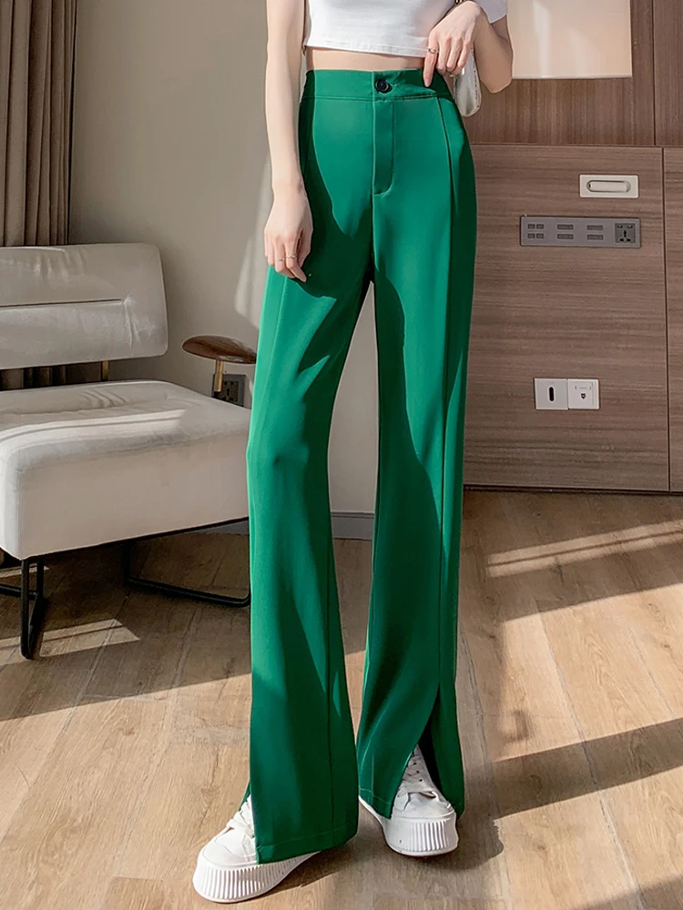 Женские брюки с высокой талией, прямые длинные брюки, Женская мода 2022, летние повседневные брюки с разрезом, женские брюки
Женские брюки с высокой талией, прямые длинные брюки, Женская мода 2022, летние повседневные брюки с разрезом, женские брюки