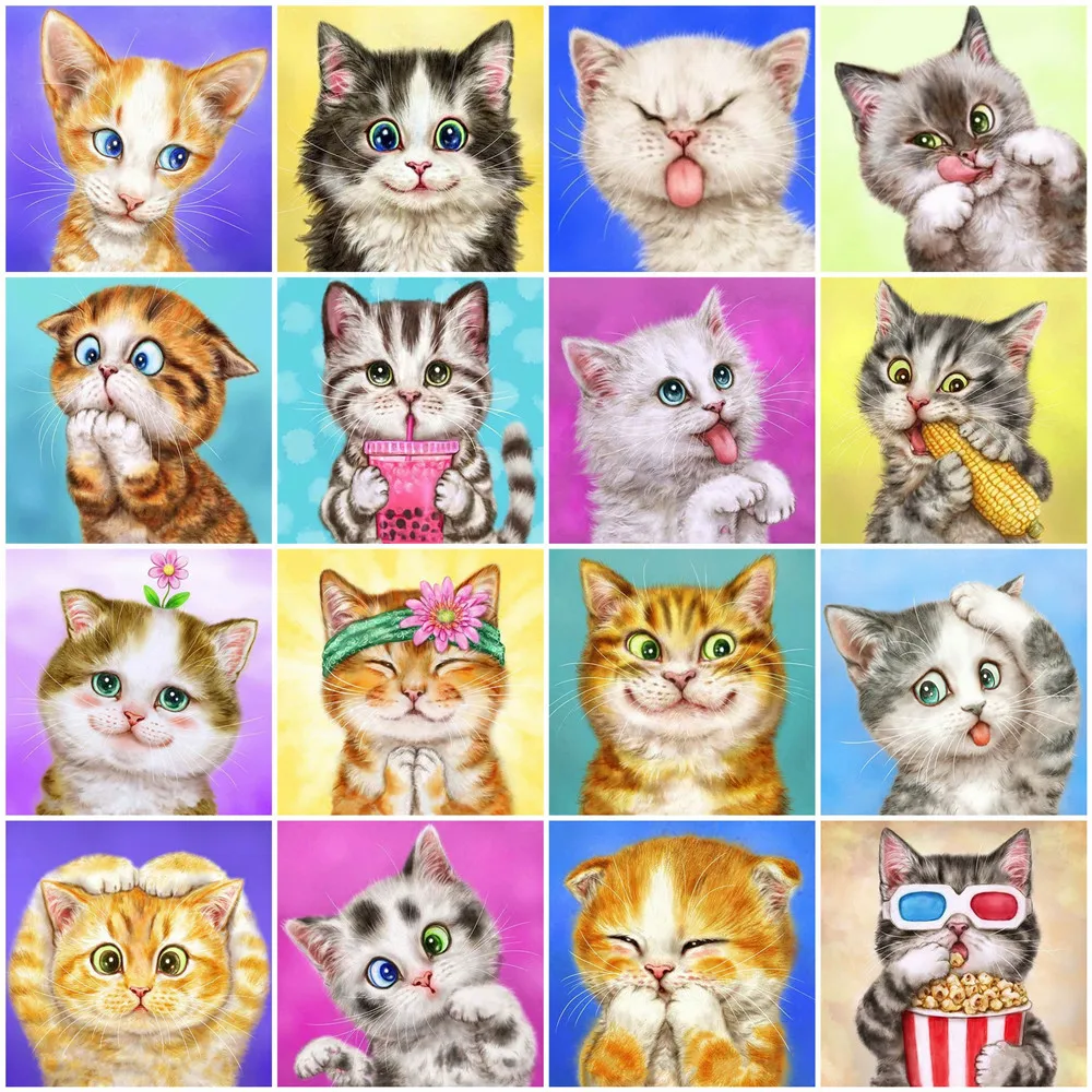 Квадратная/круглая Алмазная мозаика HUACAN с вышивкой кошки декоративные картины с животными хобби рукоделие 
Квадратная/круглая Алмазная мозаика HUACAN с вышивкой кошки декоративные картины с животными хобби рукоделие