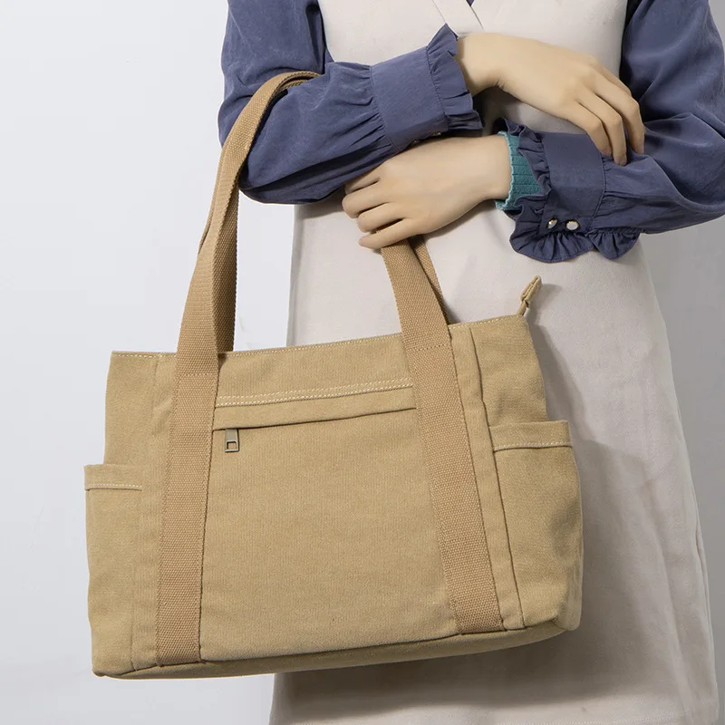 Canvas Handbag Large Capacity Shoulder Bag for Women Fashion Zipper Casual Totebags Solid Color Soft Bags Daily Totebags
Canvas Handbag Large Capacity Shoulder Bag for Women Fashion Zipper Casual Totebags Solid Color Soft Bags Daily Totebags