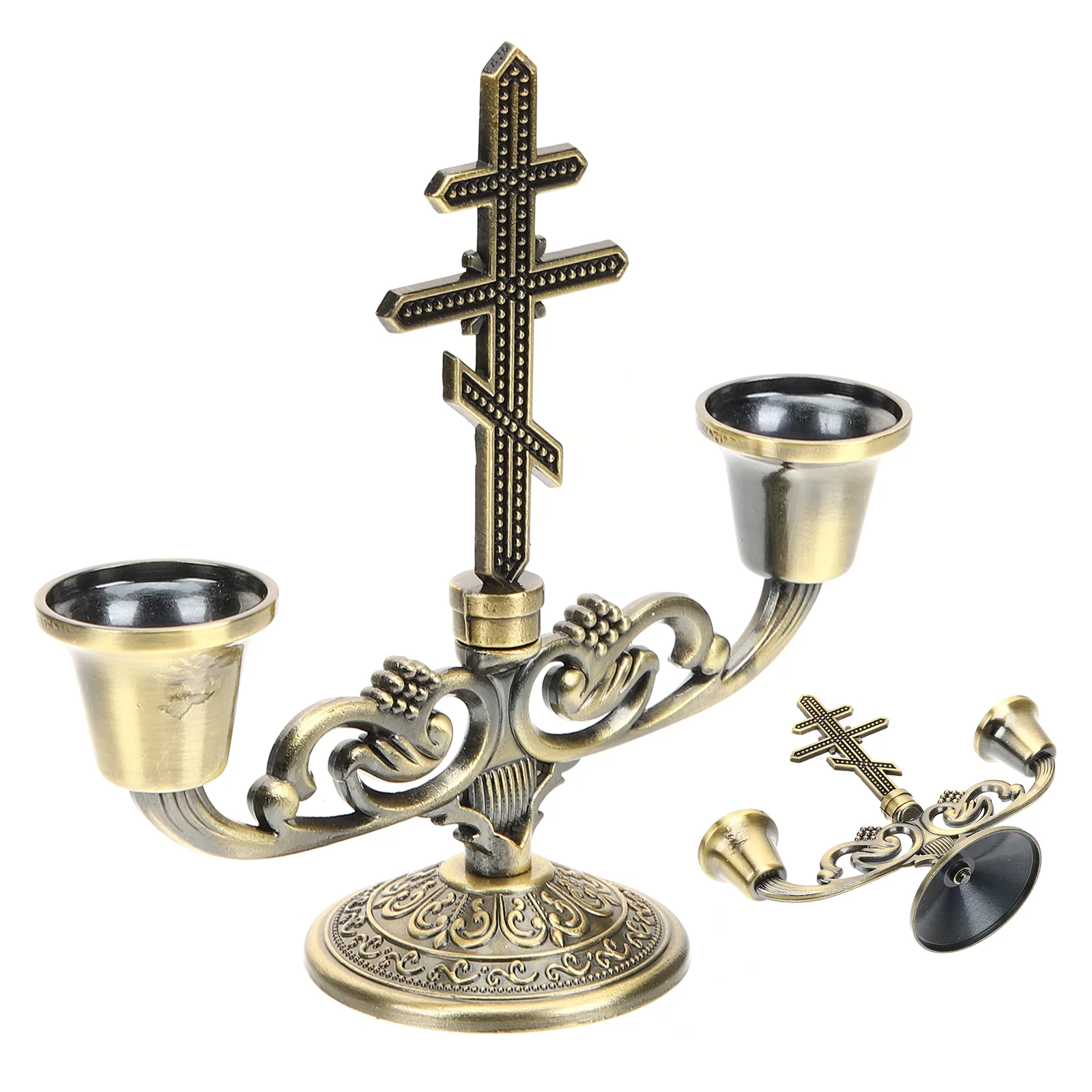 Holder Stand Candelabra Candlestick Vintage Desktop Retro Style Crucifix Bronze Decor Table Anniversary Candlesticks Decorative
Holder Stand Candelabra Candlestick Vintage Desktop Retro Style Crucifix Bronze Decor Table Anniversary Candlesticks Decorative