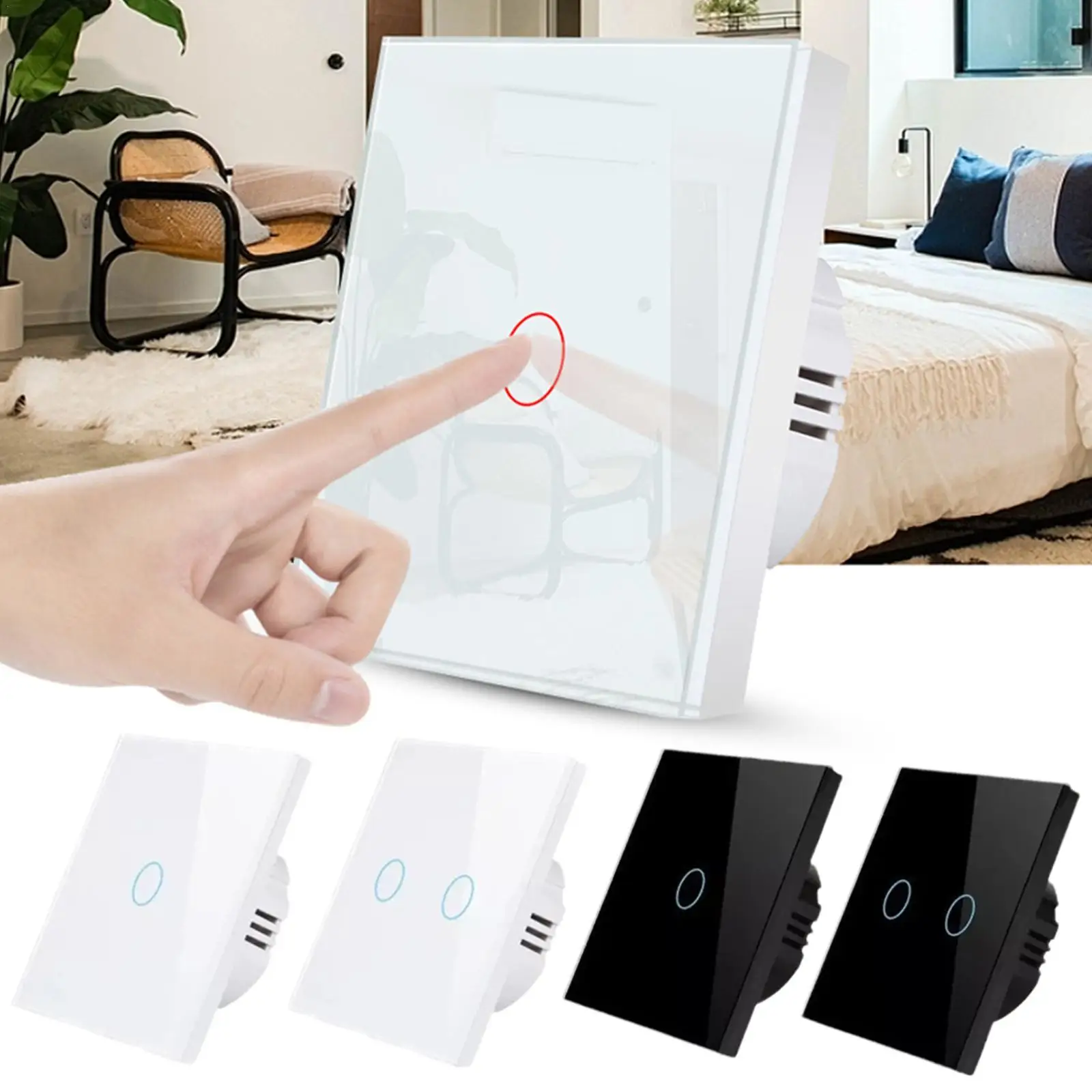 EU Touch Switch Power Led Panel Wall Lamp Light Sensor Switches AC100-240V Tempered Crystal Glass 1/2/3 Gang Interruttore
EU Touch Switch Power Led Panel Wall Lamp Light Sensor Switches AC100-240V Tempered Crystal Glass 1/2/3 Gang Interruttore