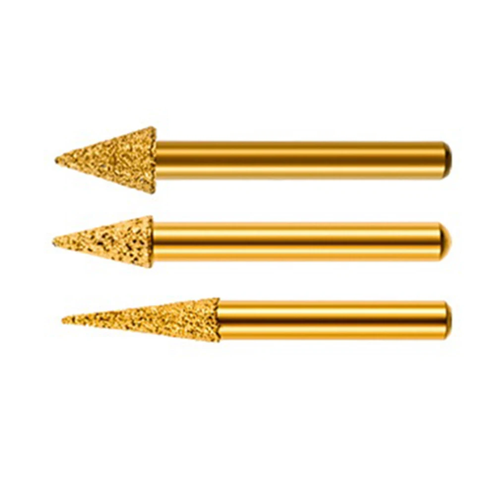 3pcs Conical Type Vacuum Brazed Diamond Burr Head Grinding Rotary File For Stone Drill Polishing Rotary Tool Electric Grinder
3pcs Conical Type Vacuum Brazed Diamond Burr Head Grinding Rotary File For Stone Drill Polishing Rotary Tool Electric Grinder