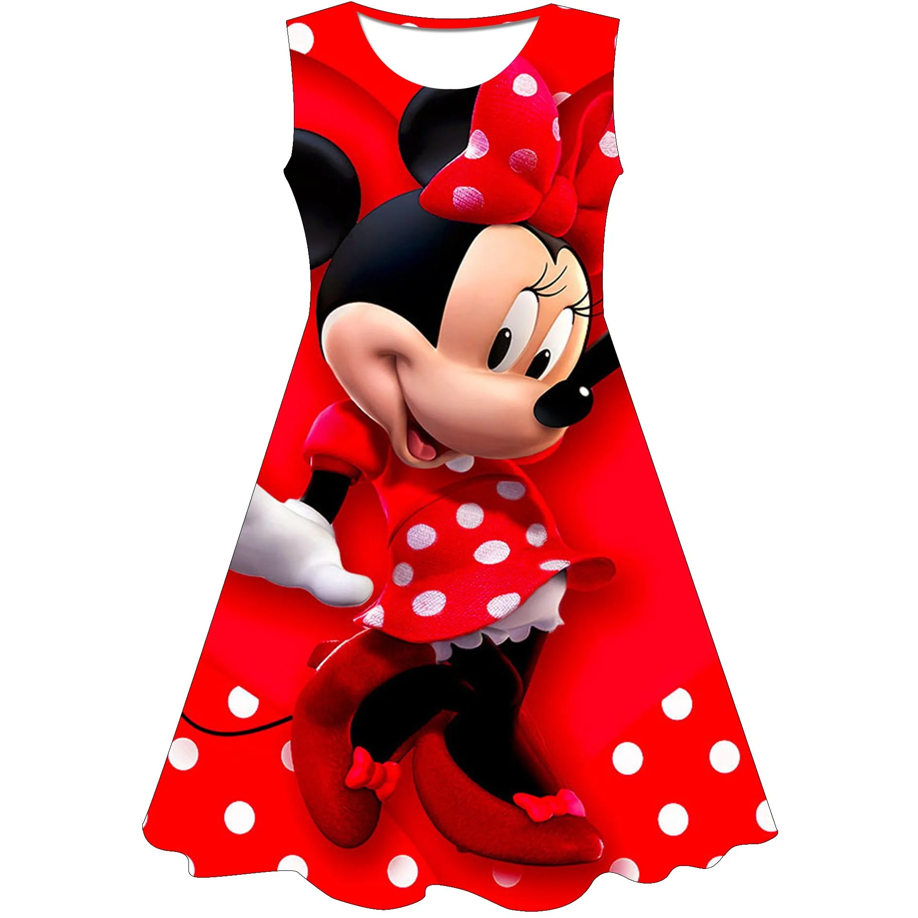 

Pretty Girls Princess Party Dresses for 1-10 Yrs Kids Disney Minnie Mouse Print Party Clothing Dress 1-10 Years Girls Gift