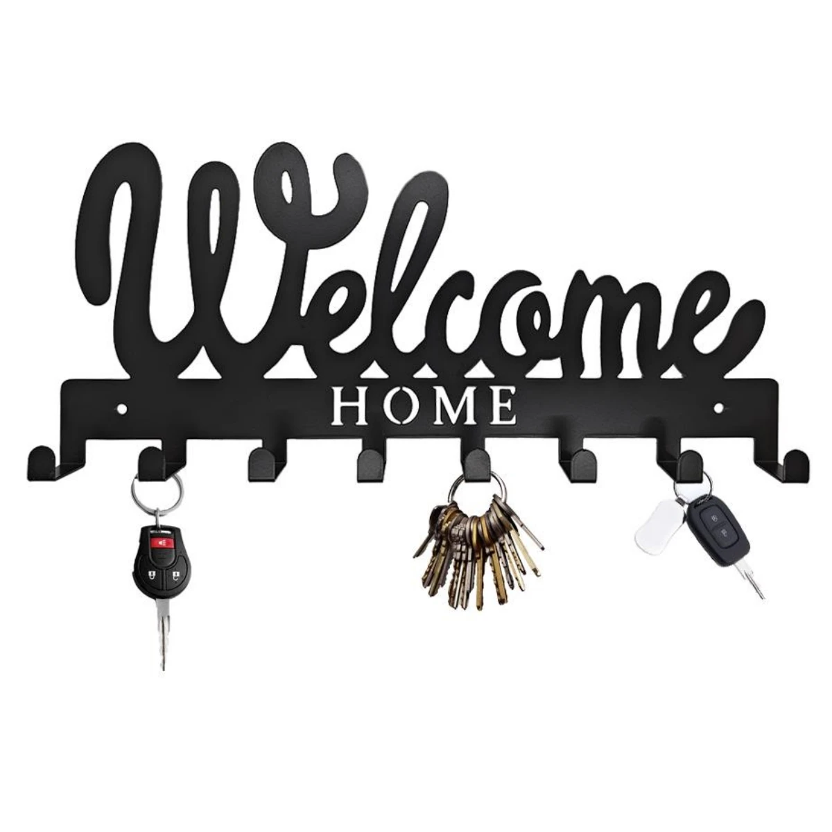 Welcome Key Holder Wall Mounted Key Hooks for Wall Decorative Iron Key Rack with 8 Hooks for Front Door Entryway Home Kitchen
Welcome Key Holder Wall Mounted Key Hooks for Wall Decorative Iron Key Rack with 8 Hooks for Front Door Entryway Home Kitchen