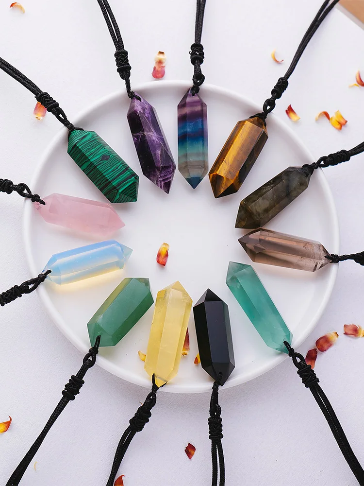 Natural fluorite rose quartz crystal double point dt wand polished tower pendant chain jewelry necklace 
Natural fluorite rose quartz crystal double point dt wand polished tower pendant chain jewelry necklace