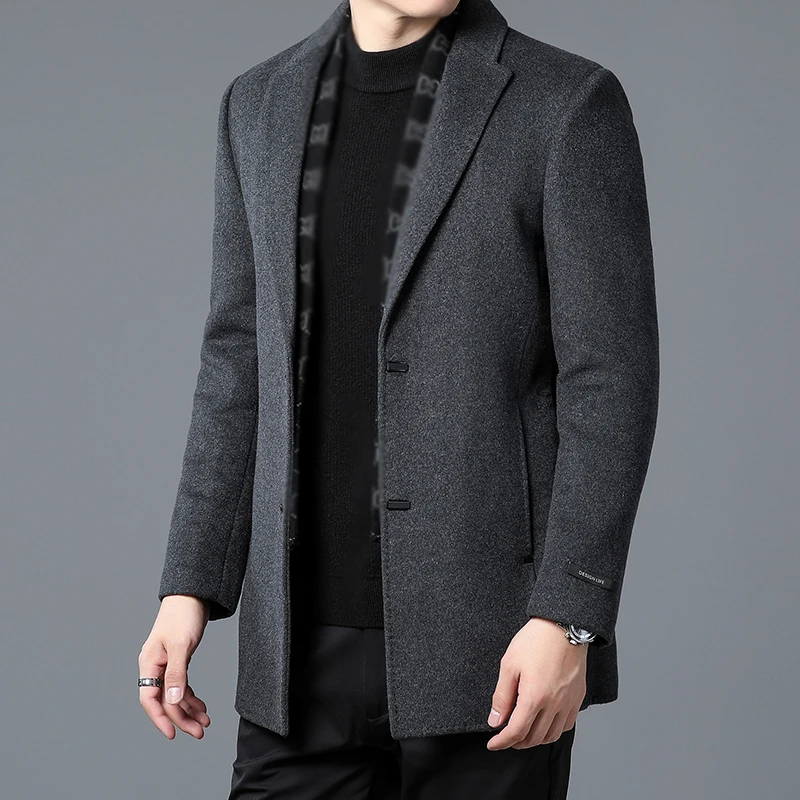 Men Smart Casual Thicken Thernal Sheep Wool Overcoats Gray Black Notched Collar Puffer Lining Detachable Blended Coat Winter
Men Smart Casual Thicken Thernal Sheep Wool Overcoats Gray Black Notched Collar Puffer Lining Detachable Blended Coat Winter