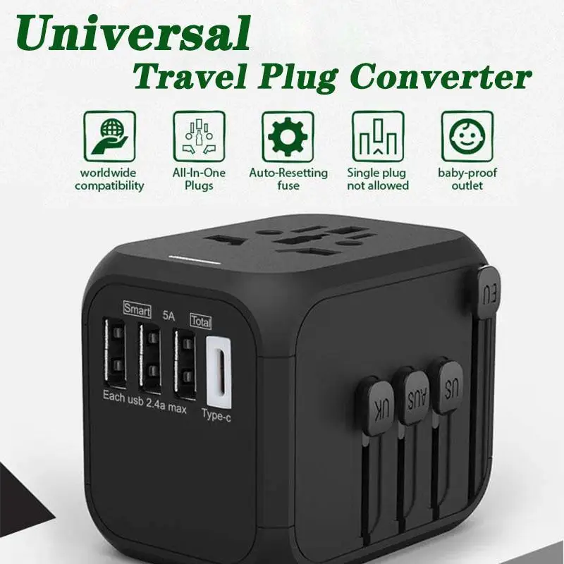 Universal Travel Plug Converter Travel Adapter Universal Power Adapter Charger Worldwide Adaptor Wall Electric Plugs Sockets
Universal Travel Plug Converter Travel Adapter Universal Power Adapter Charger Worldwide Adaptor Wall Electric Plugs Sockets