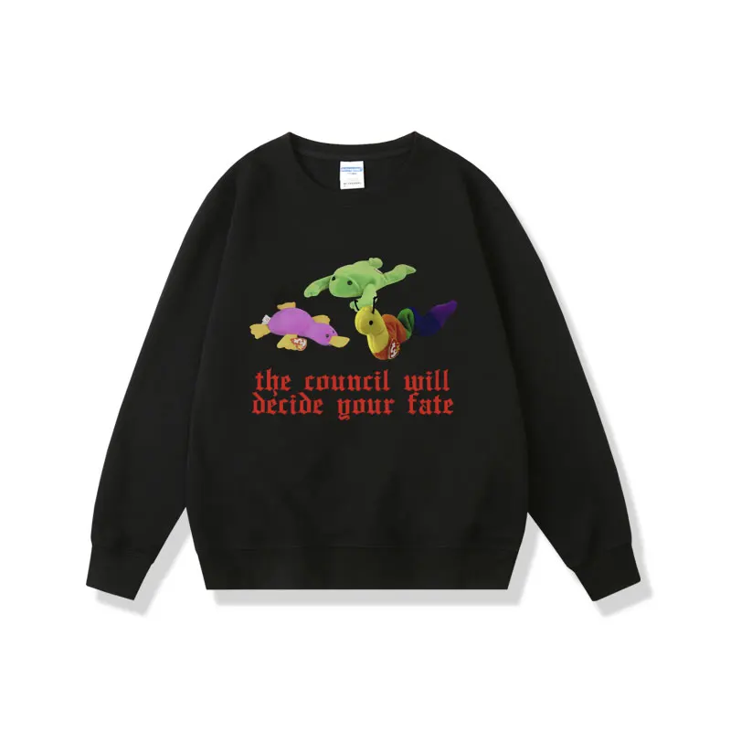 

Oddly Specific Sweatshirt The Council Will Decide Your Fate Crewneck Pullover Men Women Funny Parody Meme Graphic Sweatshirts