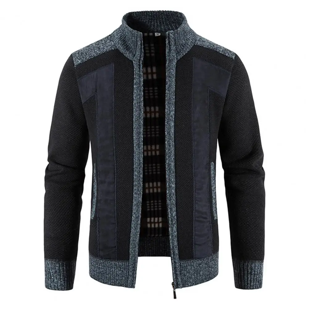Men Jacket Chic Winter Jacket Knit Thicken Casual Plush Stand Collar Winter Jacket
Men Jacket Chic Winter Jacket Knit Thicken Casual Plush Stand Collar Winter Jacket