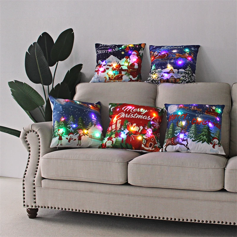 Home Decoration Christmas LED Light Light Pillow House Santa Claus Poly Pillow Pillow Cushion Cushion Cushion funda de almohada
Home Decoration Christmas LED Light Light Pillow House Santa Claus Poly Pillow Pillow Cushion Cushion Cushion funda de almohada