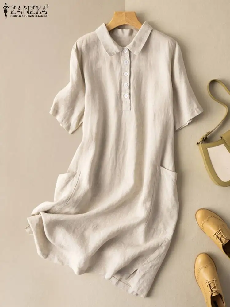 ZANZEA Women 2023 Summer Shirt Dress Elegant Vintage Solid Midi Sundress Button Up Casual Robes Short Sleeve Loose Retro Vestido
ZANZEA Women 2023 Summer Shirt Dress Elegant Vintage Solid Midi Sundress Button Up Casual Robes Short Sleeve Loose Retro Vestido