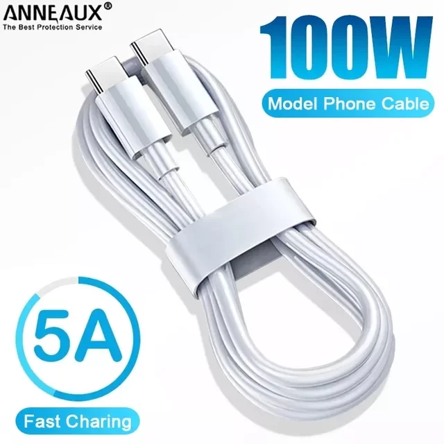 

100W USB C To USB Type C PD Cable QC4.0 5A Type-c Cable For Xiaomi Macbook iPad Smartphone Line Data Sync Cable