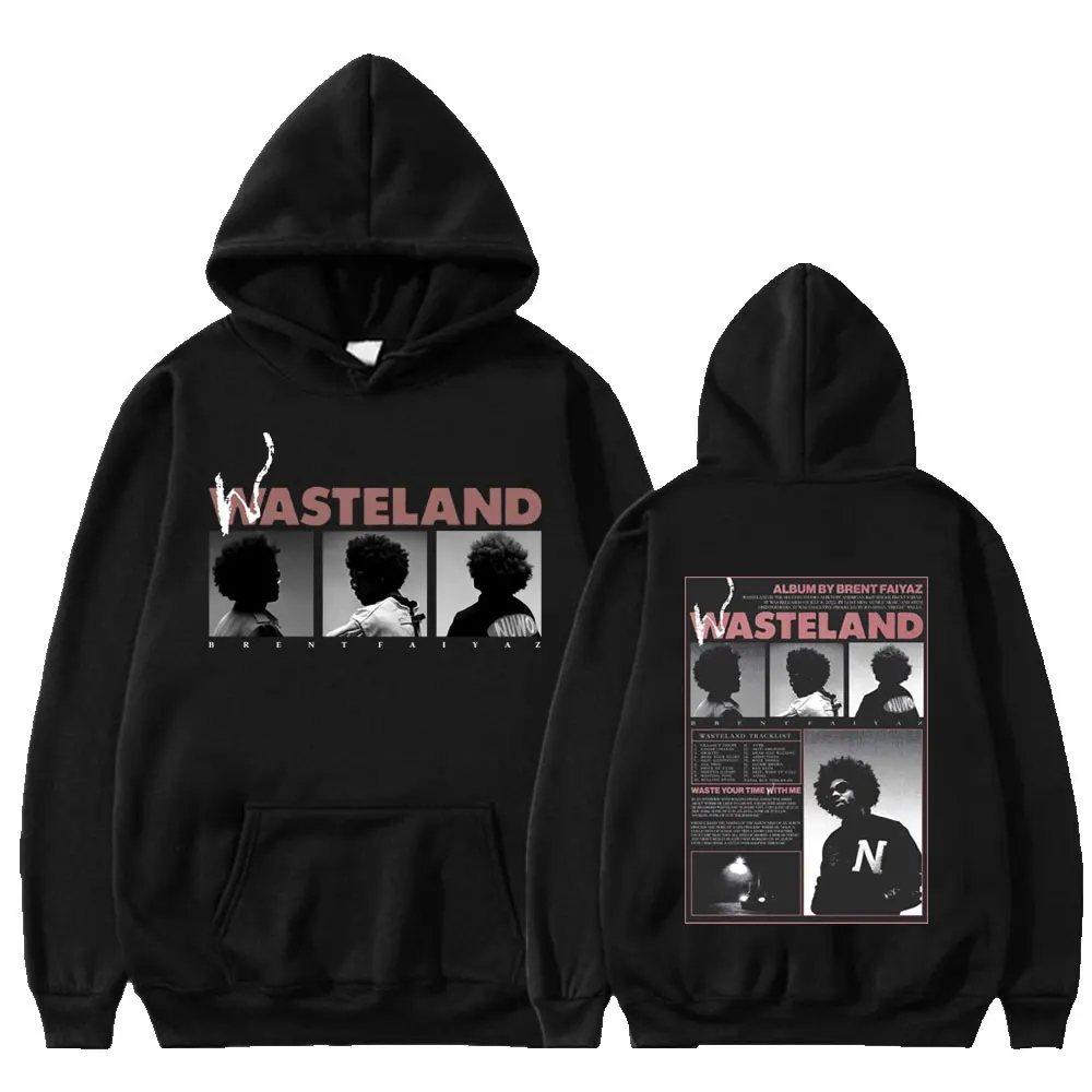 

Толстовка с капюшоном Брента Faiyaz, худи с принтом музыкального альбома Wasteland, Мужская одежда, Свитшот в стиле хип-хоп, уличная одежда унисекс, винтажные Свободные толстовки