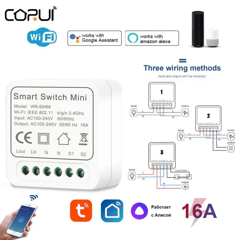 16A Mini Wifi Smart Switch Smart Home DIY Light Switches Module 2-way Control Work With Tuya Smart Life Alexa Alice Google Home
16A Mini Wifi Smart Switch Smart Home DIY Light Switches Module 2-way Control Work With Tuya Smart Life Alexa Alice Google Home