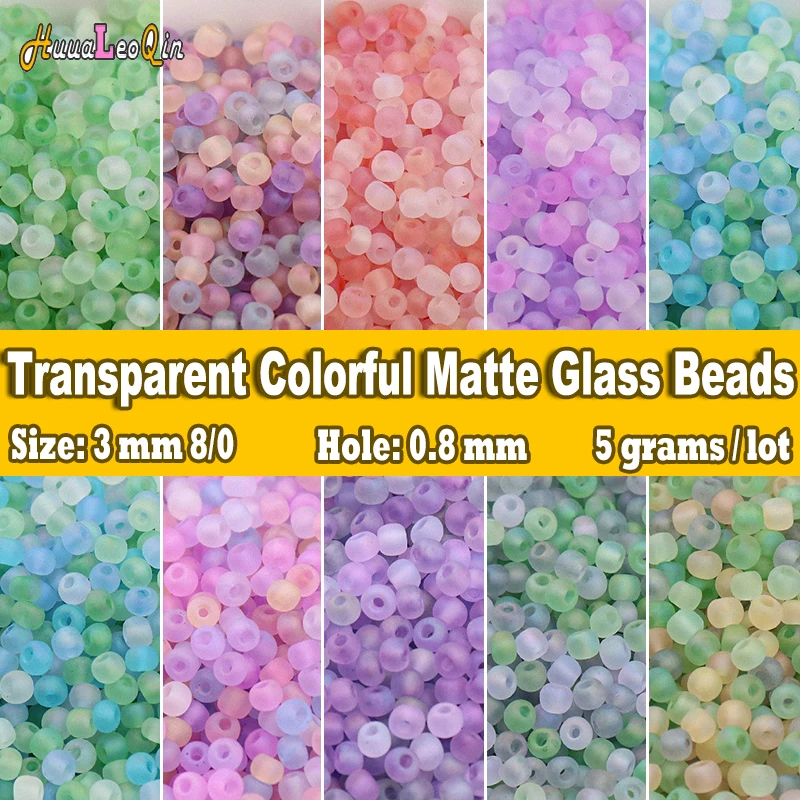 165pcs/Lot 3mm Transparent Matte Glass Beads Uniform 8/0 Loose Spacer Seed Beads for Needlework Jewelry Making DIY Charms Sewing
165pcs/Lot 3mm Transparent Matte Glass Beads Uniform 8/0 Loose Spacer Seed Beads for Needlework Jewelry Making DIY Charms Sewing