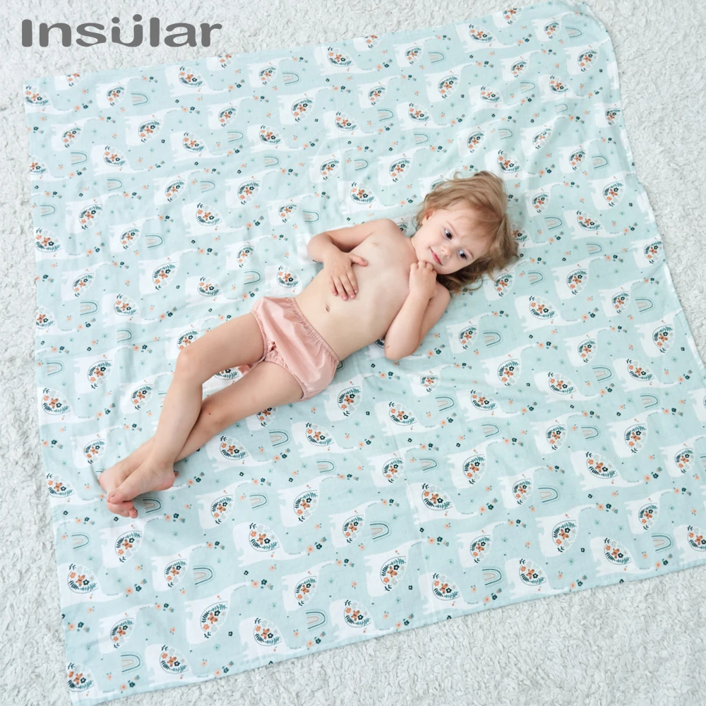 

Insular Muslin Baby Double-layer Gauze Towel Holding Quilt Newborn Accessories Kids Covered With Bean Blanket Bamboo Cotton
