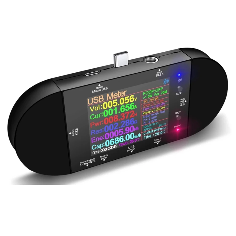 UD24 USB Tester Type-C 2.4Inch Digital Voltmeter Ammeter Power Bank Voltage Detector Volt PD Trigger Electric Meter
UD24 USB Tester Type-C 2.4Inch Digital Voltmeter Ammeter Power Bank Voltage Detector Volt PD Trigger Electric Meter
