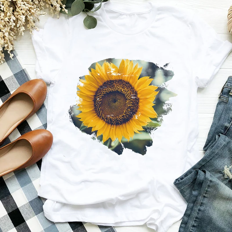 Women Lady Flower Sunflower Floral Vacation Cute Fashion Print Shirt Clothes T Tee Womens Tshirt for Female Top Graphic T-shirt
Women Lady Flower Sunflower Floral Vacation Cute Fashion Print Shirt Clothes T Tee Womens Tshirt for Female Top Graphic T-shirt