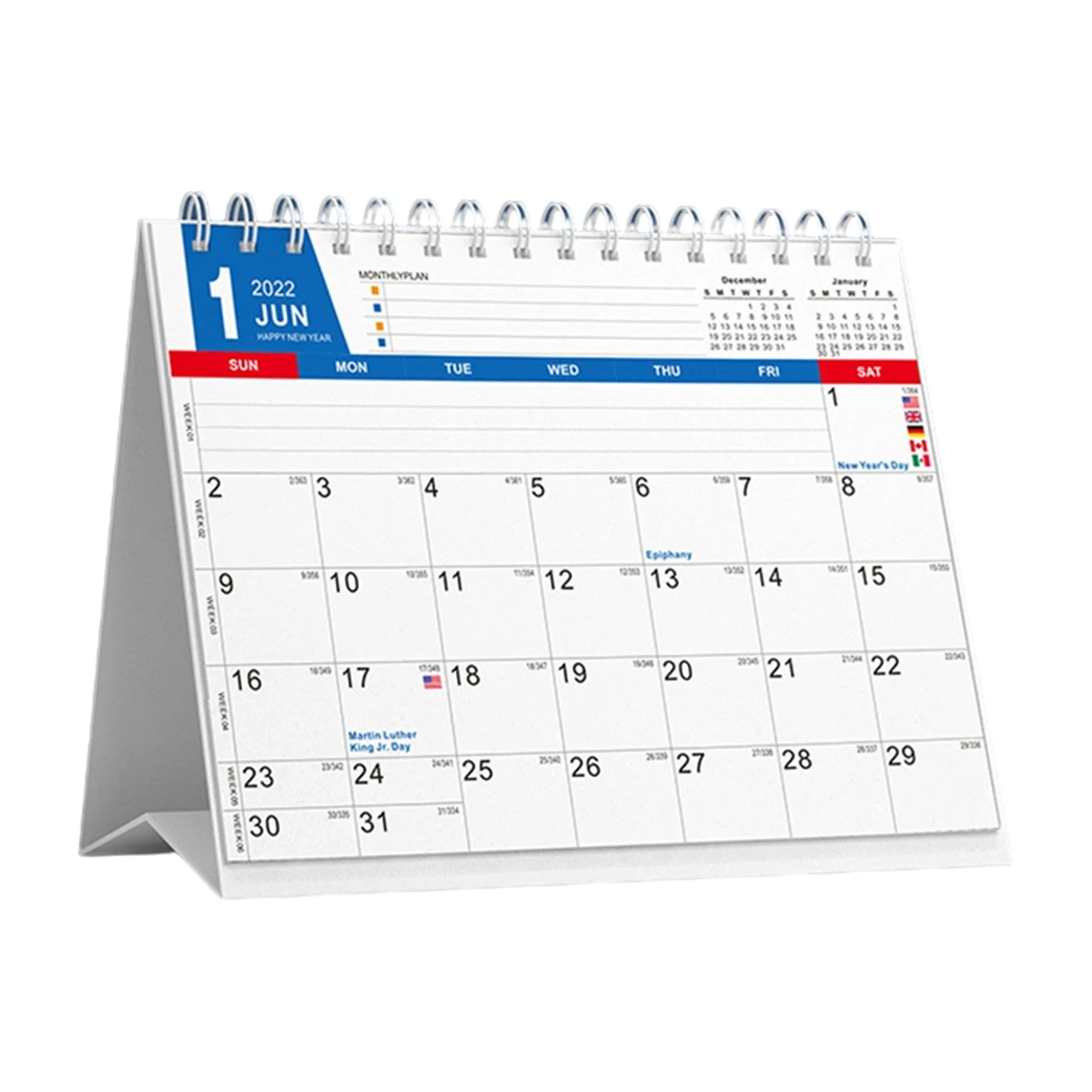 

Desk Calendar 2022 Colorful Table Planner with Memo Pages Sept. 2021-Dec. 2022 Standing Flip Monthly Table Calendar EM88