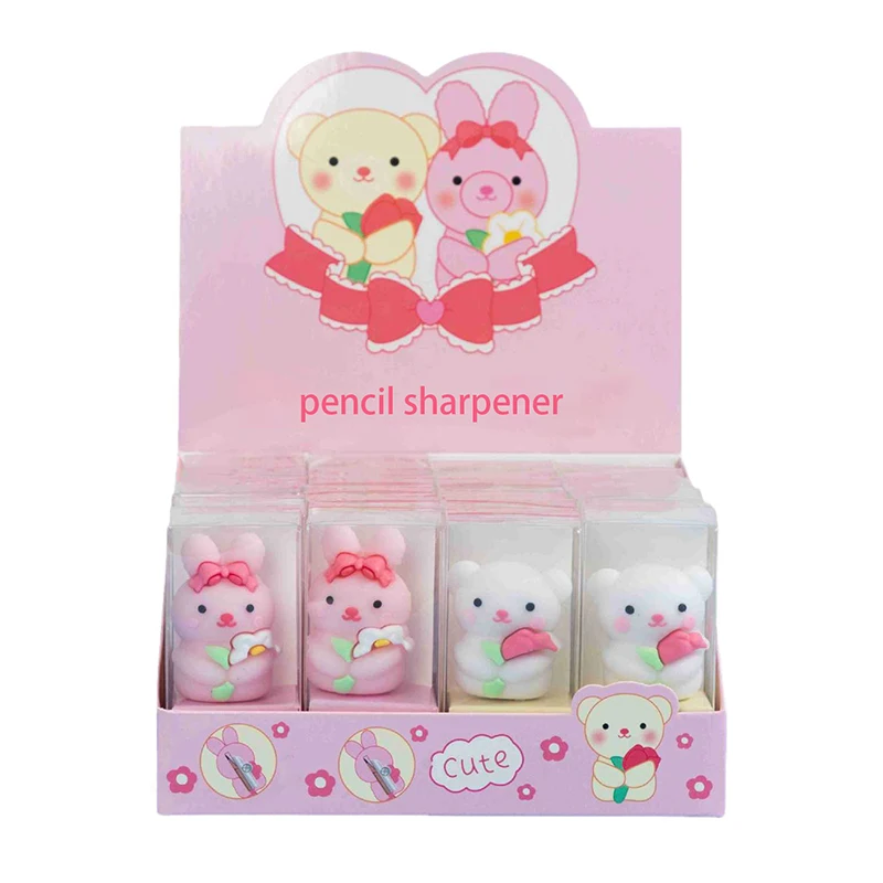 Kawaii Rabbit Bear Pencil Sharpener Korean Stationery Cute Mini Silicone Pencil Cutter Students Kids Gift School Office Supplies
Kawaii Rabbit Bear Pencil Sharpener Korean Stationery Cute Mini Silicone Pencil Cutter Students Kids Gift School Office Supplies