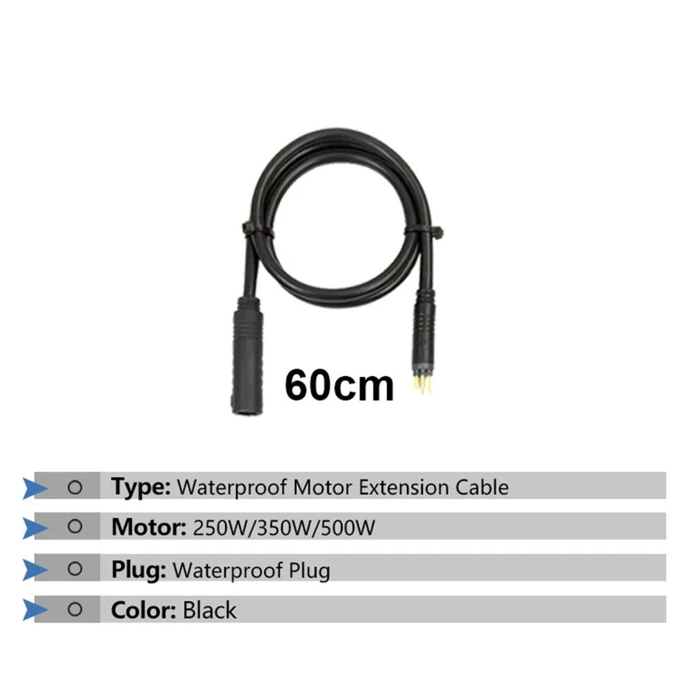 

60cm Julet 9Pin Waterproof Extension Cable Male/Female Connector For Brushless Motor 250W/350W/500W Electric Bicycle Accessories