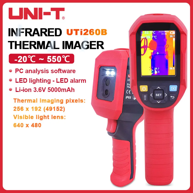 UNI-T UTi260B Handheld Thermal Camera Infrared Thermometer Resolution 256*152 Thermal Imager Temperature Measure Tool
UNI-T UTi260B Handheld Thermal Camera Infrared Thermometer Resolution 256*152 Thermal Imager Temperature Measure Tool
