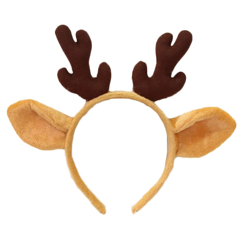 

Elk Horn Headdress Antler Xmas Headband Headwear Christmas Hair Clasp Clothing Fabric