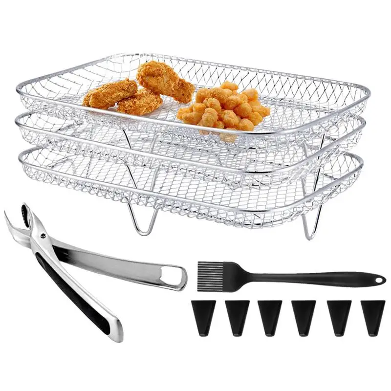 Air Fryer Rack Portable Stackable Air Fryer Mesh Tray Reusable Oven Tray Multifunctional Grill Basket Multi Layer Air Fryer
Air Fryer Rack Portable Stackable Air Fryer Mesh Tray Reusable Oven Tray Multifunctional Grill Basket Multi Layer Air Fryer