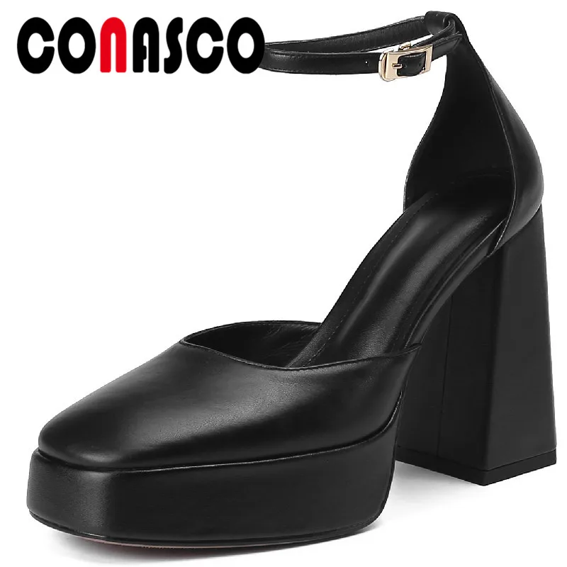 CONASCO Spring Summer Fashion Elegant Women Pumps Platforms High Heels Party Wedding Genuine Leather Ankle Strap Shoes Woman
CONASCO Spring Summer Fashion Elegant Women Pumps Platforms High Heels Party Wedding Genuine Leather Ankle Strap Shoes Woman