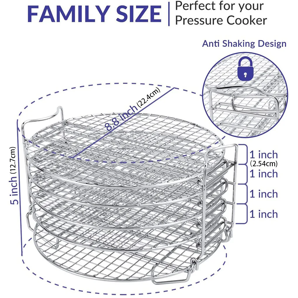 Food Dehydrator Stand 5 Layer Stackable Stainless Vegetable Fruits Drain Rack Replacement for Ninja Foodi 6 5 8 qt 
Food Dehydrator Stand 5 Layer Stackable Stainless Vegetable Fruits Drain Rack Replacement for Ninja Foodi 6 5 8 qt