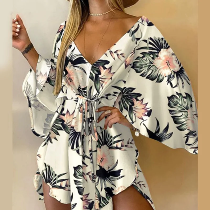 Irregular Boho Mini Dress Bat Sleeve 2022 Fall Feminine Sexy Deep V Neck Loose Party Spring Mini Dress With Lace Belt Fall
Irregular Boho Mini Dress Bat Sleeve 2022 Fall Feminine Sexy Deep V Neck Loose Party Spring Mini Dress With Lace Belt Fall