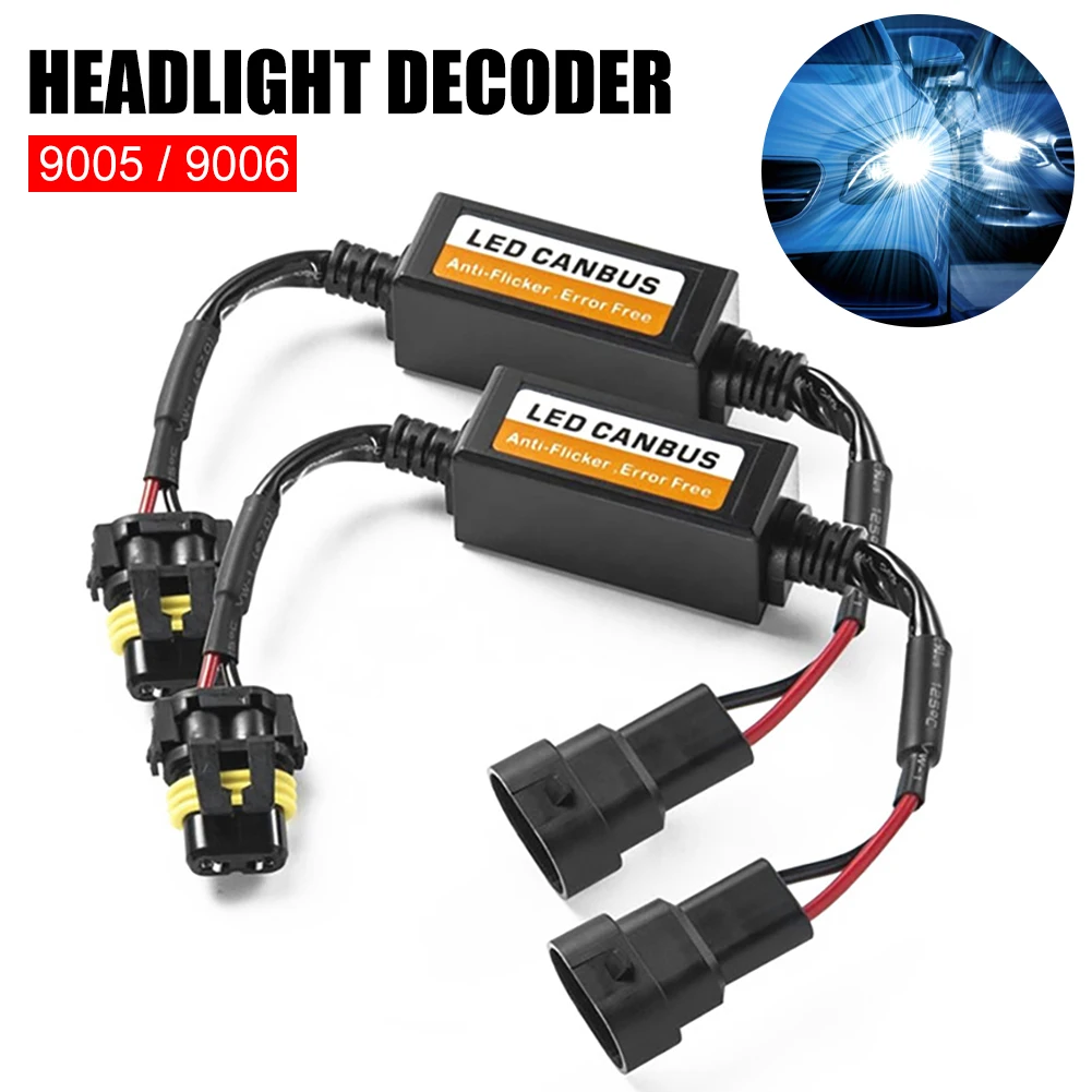 2pcs 9005/9006/HB3/HB4 LED Headlight Decoder Adapter Canbus Anti-Flicker Harness Bulbs Resistor Decoder Warning Error Canceller
2pcs 9005/9006/HB3/HB4 LED Headlight Decoder Adapter Canbus Anti-Flicker Harness Bulbs Resistor Decoder Warning Error Canceller