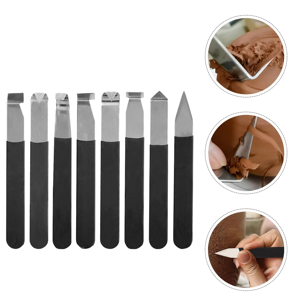 8 Pcs Stainless Steel Trimming Knife Carving Handle Making DIY Manual Forms Metal 
8 Pcs Stainless Steel Trimming Knife Carving Handle Making DIY Manual Forms Metal