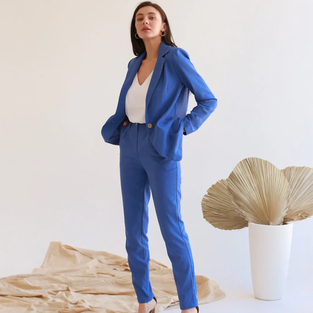 Casual Women's Clothes Women's Single-breasted Two-piece Suit Ladies Pants and Blouse Set Woman Business Slim Wedding Pant Sets
Casual Women's Clothes Women's Single-breasted Two-piece Suit Ladies Pants and Blouse Set Woman Business Slim Wedding Pant Sets