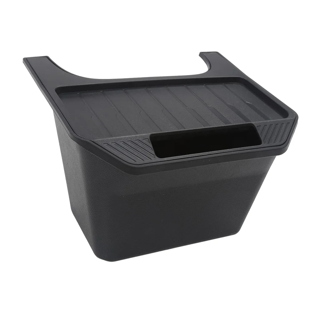 

For Tesla Model Y 2021-2023 Rear Center Console Storage Box TPE Box with Cover Trash Can Under Seat Organizer Box Auto Interior