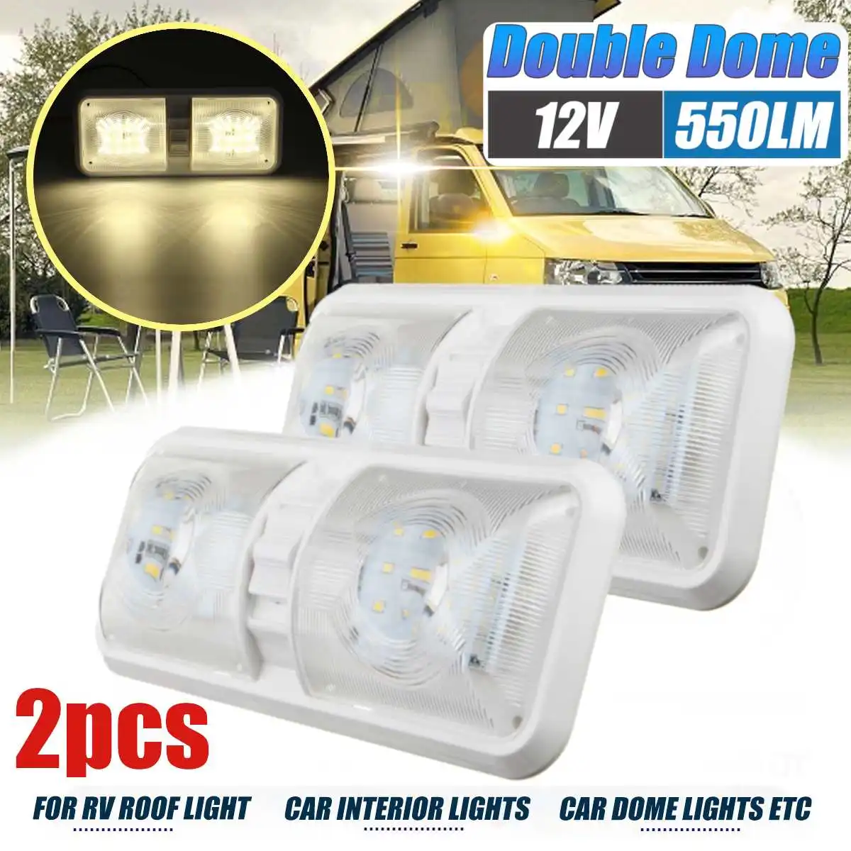 2PCS 12V 48LED Interior Double Dome Ceiling Light Lamp For RV Boat Marine Boat Yacht Camping Car Motorhome Trailer
2PCS 12V 48LED Interior Double Dome Ceiling Light Lamp For RV Boat Marine Boat Yacht Camping Car Motorhome Trailer