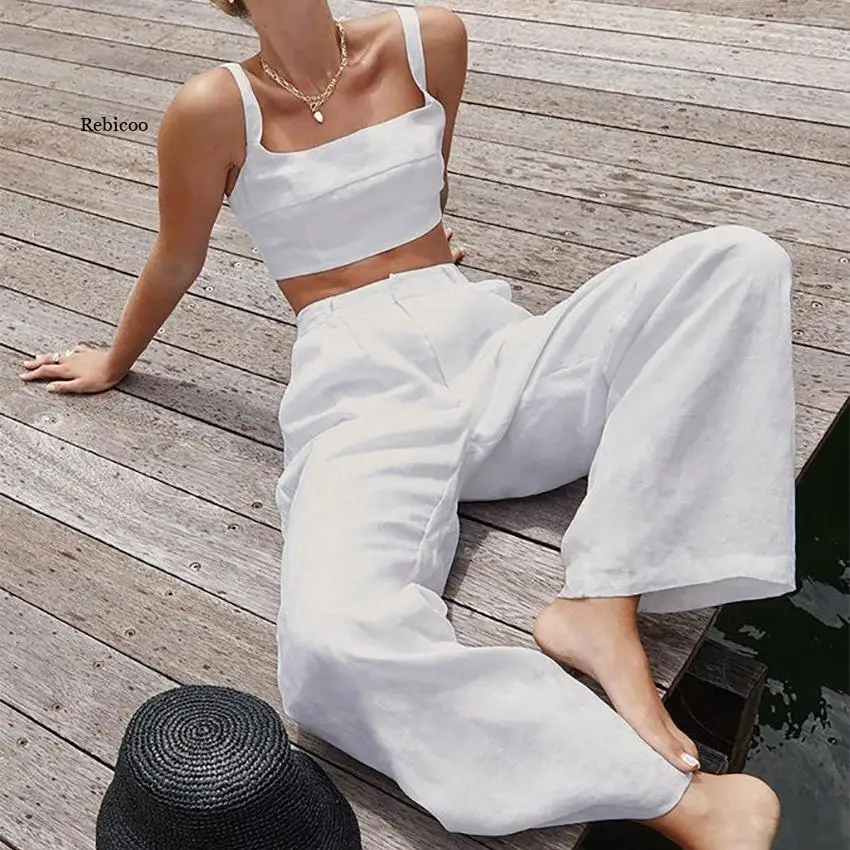 Street Wear Cotton Linen 2 Peice Set Fashion Square Neck Crop Top Tank Casual Wide Leg Pants Women Outfit Khaki 2022 Summer
Street Wear Cotton Linen 2 Peice Set Fashion Square Neck Crop Top Tank Casual Wide Leg Pants Women Outfit Khaki 2022 Summer