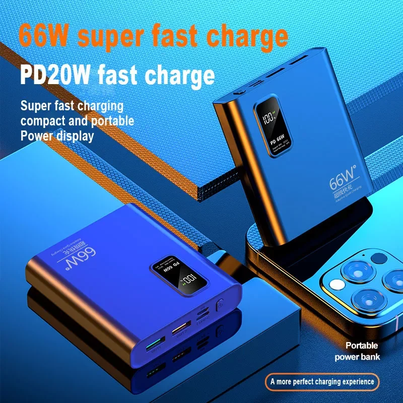 PD66W Super Fast Charging Power Bank 20000mAh Portable Charger Digital Display External Battery for iPhone
PD66W Super Fast Charging Power Bank 20000mAh Portable Charger Digital Display External Battery for iPhone
