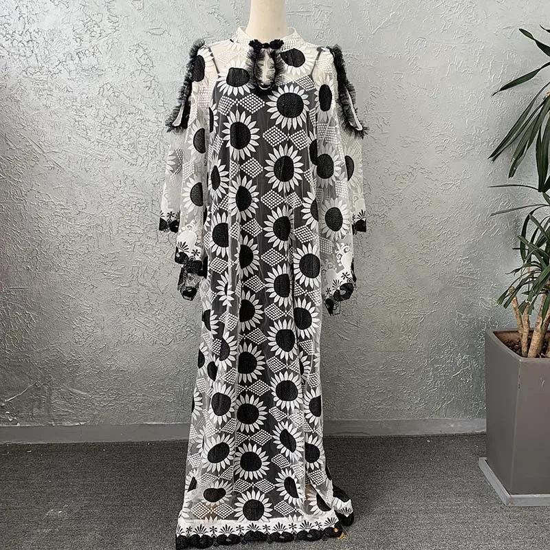 Lace African Dresses for Women Boubou Robe Femme African Dress Dashiki Embroidered Flower Kaftan Dress Africa Plus Size Clothing 
Lace African Dresses for Women Boubou Robe Femme African Dress Dashiki Embroidered Flower Kaftan Dress Africa Plus Size Clothing