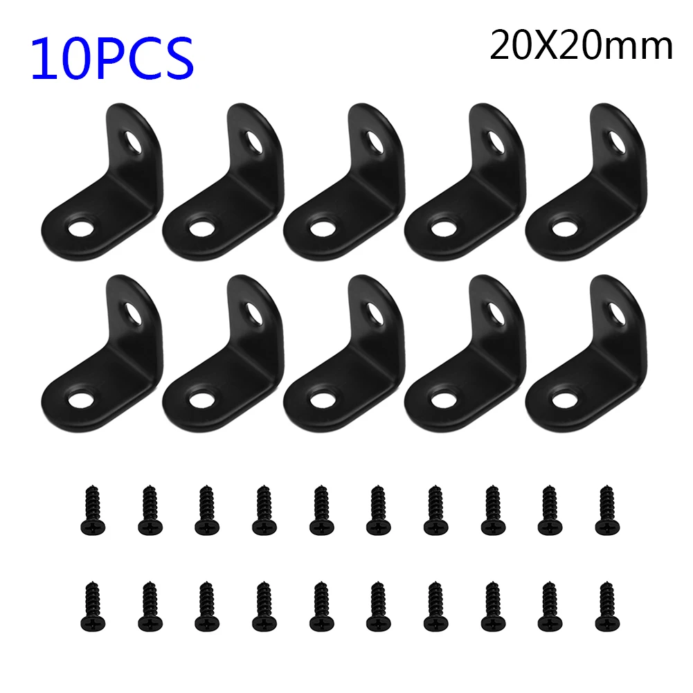 10pcs/Set Right Angle Black L-Shaped Brackets W/ Screws Support Corner Braces Stainless Steel Furniture Hardware
10pcs/Set Right Angle Black L-Shaped Brackets W/ Screws Support Corner Braces Stainless Steel Furniture Hardware