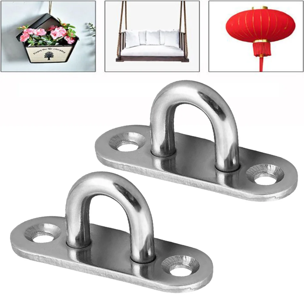 2pc Heavy Duty Stainless Steel Eye Plate Hooks Mount Ceiling Fan Chandel U Boat Ceiling Hanger Garage D Design Hook
2pc Heavy Duty Stainless Steel Eye Plate Hooks Mount Ceiling Fan Chandel U Boat Ceiling Hanger Garage D Design Hook