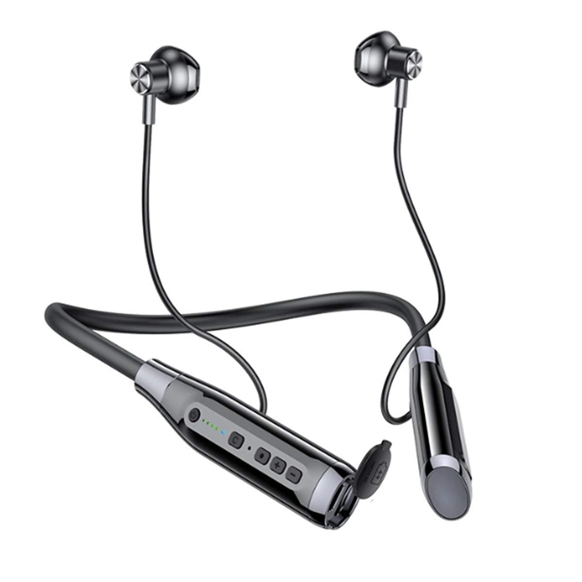 

A12 Neck-Mounted Bluetooth 5.0 Headset Long Standby Wireless Pluggable Graphics Headset Semi-In-Ear TWS Black