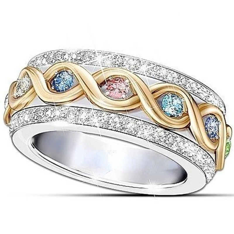 New Yellow Full Diamond Double Color Ring Crystal Ring Forever Family Color Treasure Wedding Ring Ornament Jewelry 2022
New Yellow Full Diamond Double Color Ring Crystal Ring Forever Family Color Treasure Wedding Ring Ornament Jewelry 2022