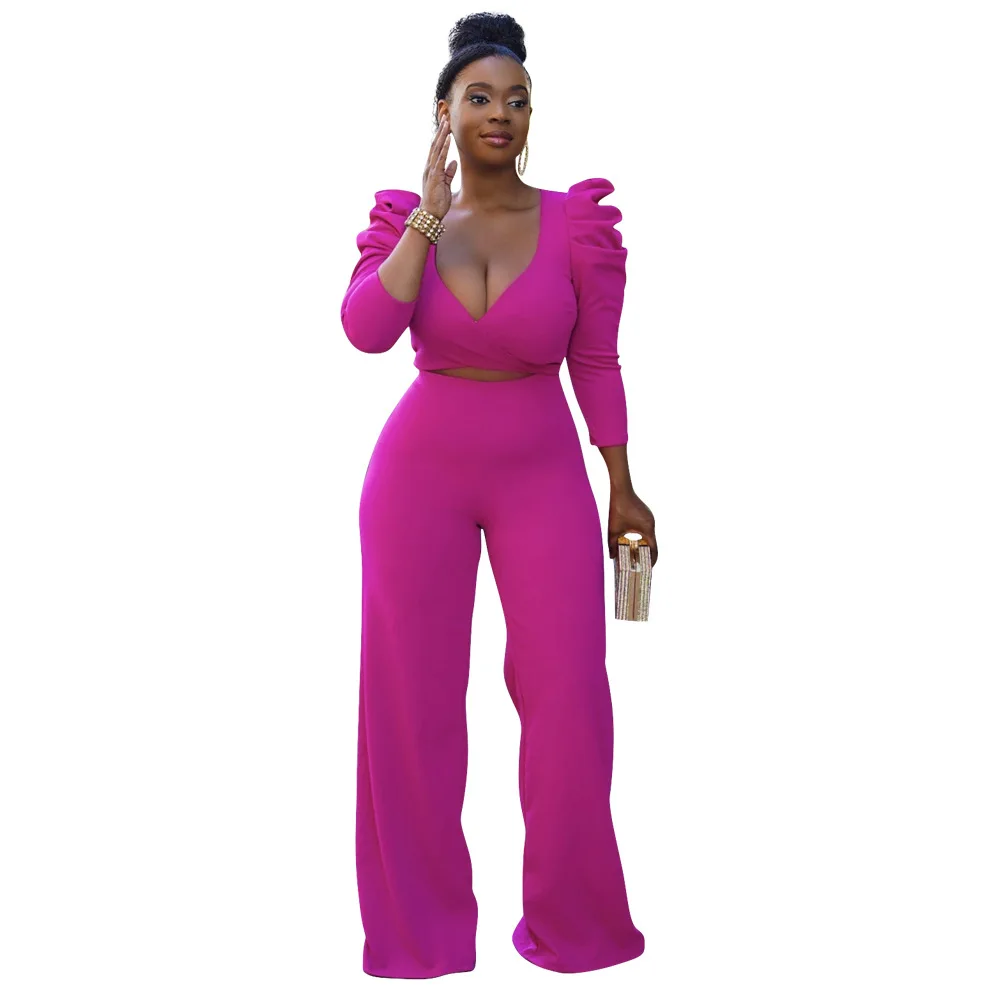 Women Set Autumn Fashion Women's V-Neck Solid Color Puff Sleeve Bandage Crop Top Two-piece Set Conjunto Feminino Donsignet
Women Set Autumn Fashion Women's V-Neck Solid Color Puff Sleeve Bandage Crop Top Two-piece Set Conjunto Feminino Donsignet