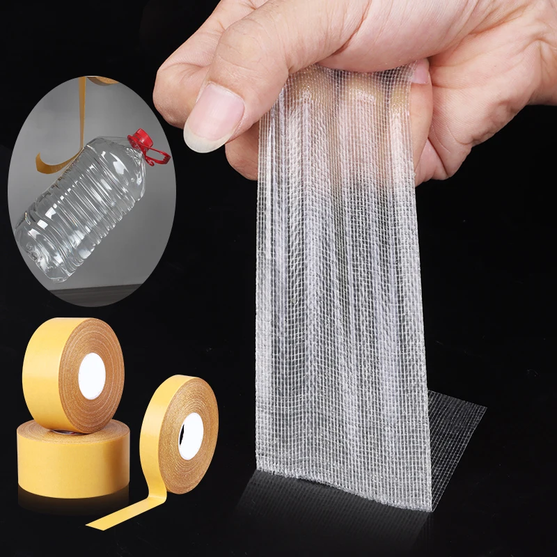 

10M Double Sided Cloth Base Tape Translucent Mesh Waterproof Super Traceless High Viscosity Carpet Adhesive Strong Fixation Of