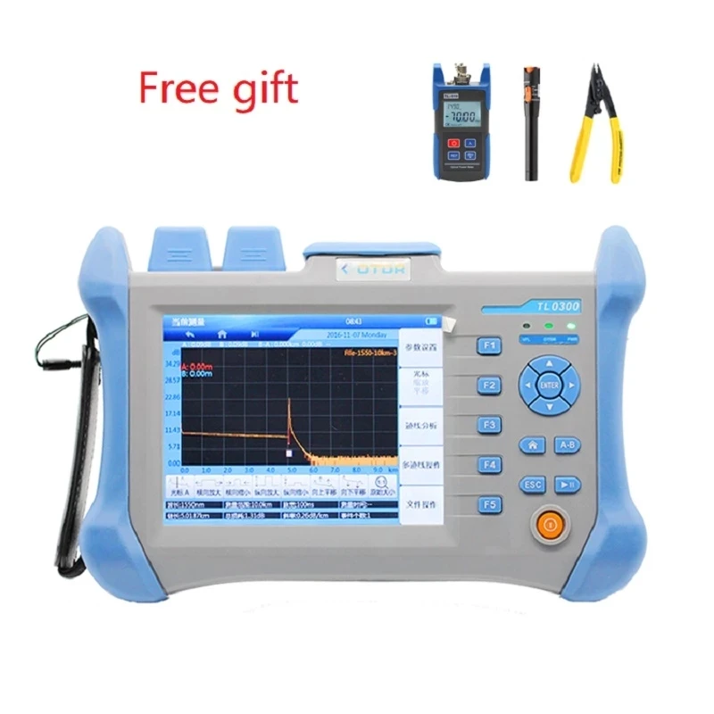 

HandheldOTDR TLO-300 OTDR 60-120KM 1310/1550nm,Integrated VFL,TLO300 Touch Screen Optical Time Domain Reflectometer English menu