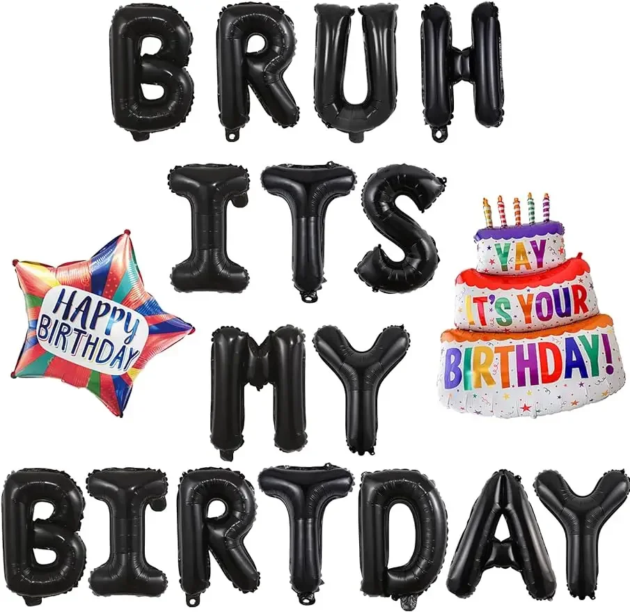 Wonmelody Bruh Its My Birthday for Boy, забавный баннер на день рождения для подростков, надпись «это мой день рождения», воздушные шары, баннер, декор для дня рождения для подростков
Wonmelody Bruh Its My Birthday for Boy, забавный баннер на день рождения для подростков, надпись «это мой день рождения», воздушные шары, баннер, декор для дня рождения для подростков