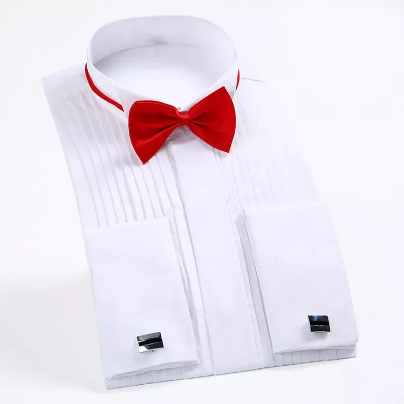 Men's French Cuff Tuxedo Shirt Solid Color Wing Tip Collar Shirt Men Long Sleeve Dress Shirts Formal Wedding Bridegroom Shirt
Men's French Cuff Tuxedo Shirt Solid Color Wing Tip Collar Shirt Men Long Sleeve Dress Shirts Formal Wedding Bridegroom Shirt