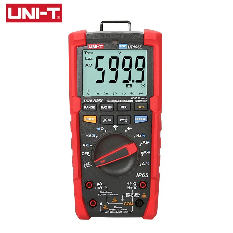 Промышленный Цифровой мультиметр Φ UT195E UT195M UT195DS;True RMS AC DC Напряжение Ток Ом тестер диодов частоты; IP65/LoZ ACV
Промышленный Цифровой мультиметр Φ UT195E UT195M UT195DS;True RMS AC DC Напряжение Ток Ом тестер диодов частоты; IP65/LoZ ACV